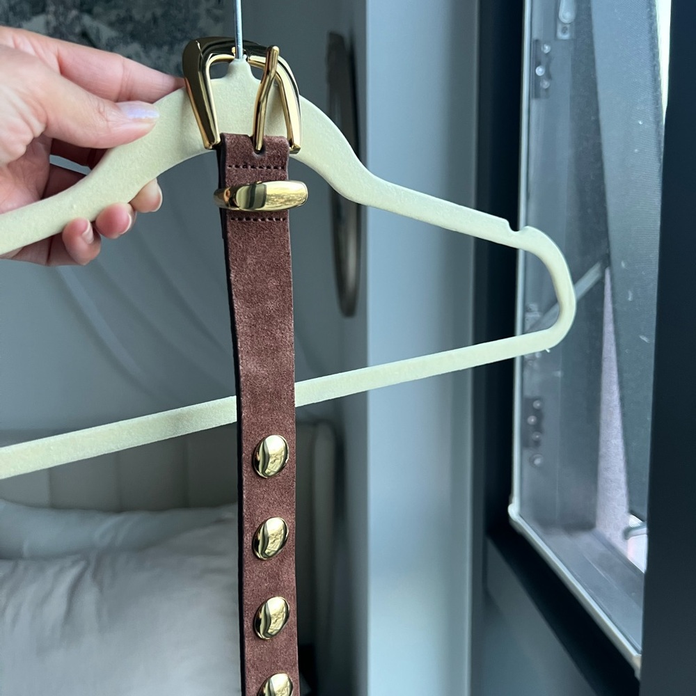 MADEWELL - Studded Western Leather Suede Brown Belt